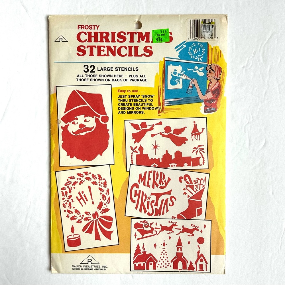 Vintage Frosty Christmas Stencils Set by Rauch Industries Unused and Intact